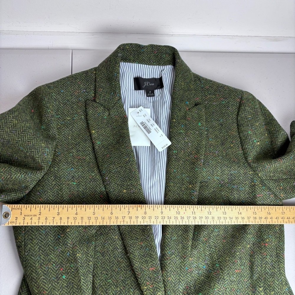J. Crew Olive Herringbone Blazer - Picture 5 of 5